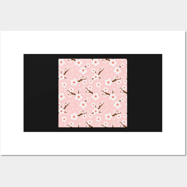 Cherry Blossom Flowers Wall Art by edwardecho